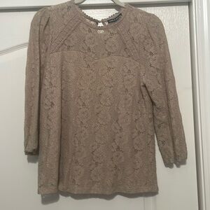 Cable & Gauge lace blouse large